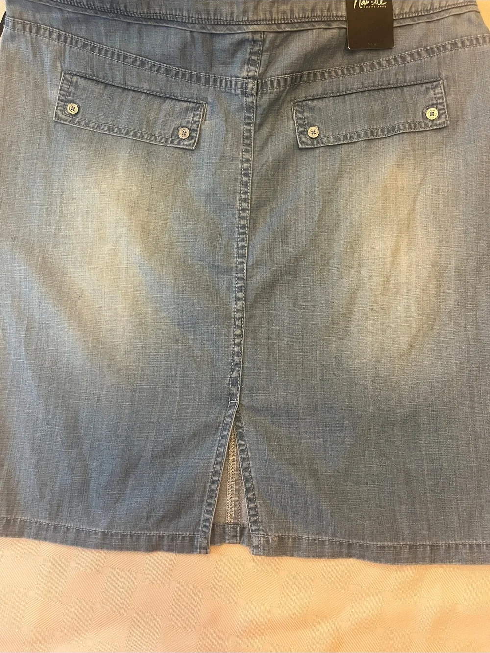 Nanette Lepore Light Blue Denim Midi Pencil Skirting size 8